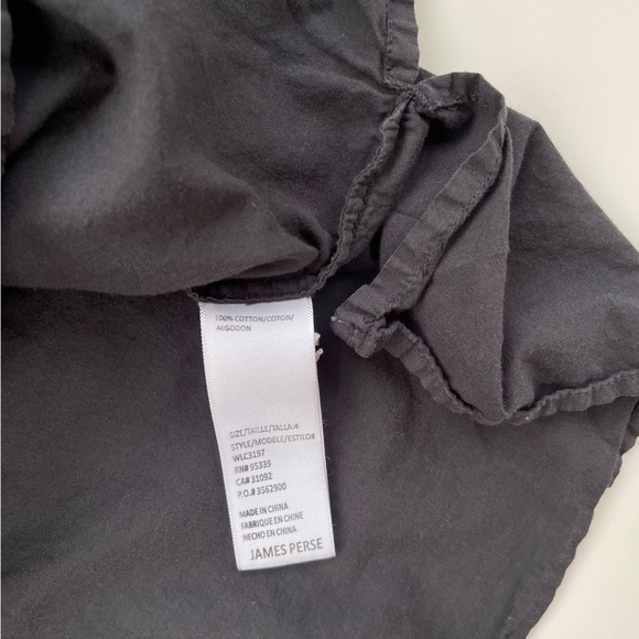 James Perse Women's Black Oversized Cotton Lawn Cropped Button Down Shirt XL - Picture 6 of 8